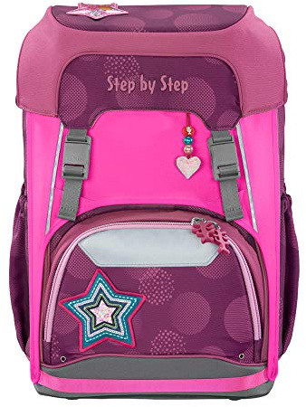 Step by Step Pull-Over für Tornister Giant, neon/pink, Schulranzenüberzug mit fluoreszierenden Signalfarben und Reflektoren, für mehr Sichtbarkeit auf dem Schulweg, einfache Befestigung