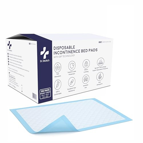 DR. DEUTSCH Lot de 100 alèses jetables Professionnelles pour Incontinence, pour bébés, Adultes et Personnes âgées 90 x 60 cm