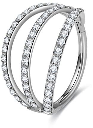 G23 Titan Nasenringe für empfindliche Haut, 16G Septum Clicker Nasenring, Teardrop Double Triple Nasenring 6mm 8mm 10mm 12mm