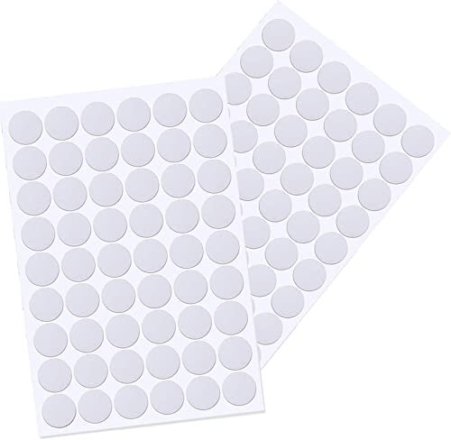 108 Stücke PVC Schraubenabdeckung, Rund, Weiss, Selbstklebend,Schraubenloch Aufkleber,Schrauben Abdeckkappen ,Schraubenkappen ,für Möbel ,Ø 21mm