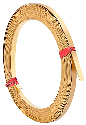 BENECREAT Filo in ottone piatto con lunetta piatta, 6 m, spessore 0,25 mm, largo 3 mm, per lavori artigianali, gioielli fai da te, confezioni di gemme