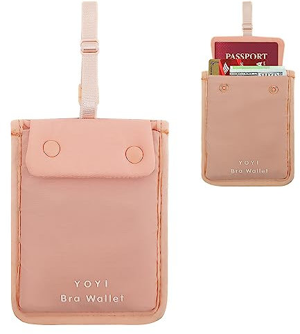 YOYI YOYI RFID-Undercover-BH-Geldbörse, versteckte Reisetasche, Rose, L, Modern
