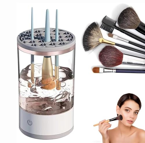 Camidy Electric Makeup Brush Cleaner, Makeup Brush Cleaner Machine, Automatic Cosmetic Brush Cleaner Makeup Brush Tools for All Size Beauty Makeup Brushes Set, Gift for Women Wife Friend