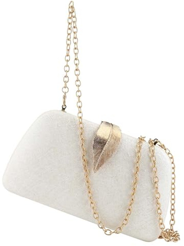 Gelory Evening Bag - Small Clutch Purses for Women Wedding - Women's Evening Handbags Formal Crossbody Evening Clutch-White
