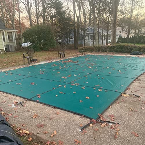 Grüne Pool-Laubnetzabdeckung mit Hardware-Kits, Schwimmbad-Wintersicherheitsabdeckungen für in den Boden eingelassene Pools 1 m, 2 m, 3 m, 4 m, 5 m, 6 m, groß, robuste, kindersichere Poolplane (Größ