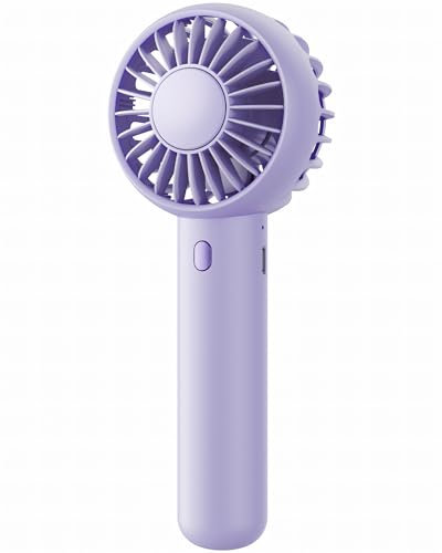 Gaiatop Mini Portable Fan, Small and Powerful, Cute Design 3 Speed Personal Handheld fan and Desktop with Base, Lightweight USB Rechargeable for Travel Lash Makeup Girl Women Summer Gift Purple