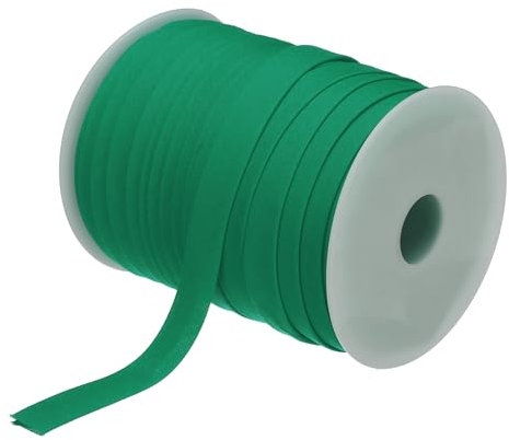 sourcing map 1/2 Zoll Doppelfalz Schrägband Polyester Kontinuierliches Schrägband in Großpackung zum Nähen, Säumen, Quilten, Einfassen von Handarbeiten (Grün, 55 Yards)