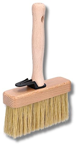 ToolSpace Pennello per superfici 130 mm, pennello per carta da parati, per terrazze, per carta da parati, pennello largo, manico in legno a setole naturali, pennello per fondi, pennello per pittori
