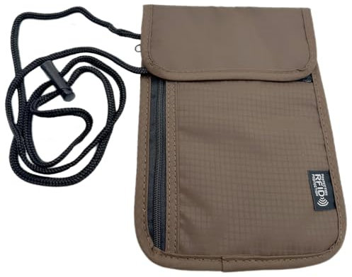 GYHWOFUL Brustbeutel Mit RFID-Schutz, Unisex Brusttasche, Diebstahlsichere Kleine, Umhängegeldbeutel Herren Damen Jungen Mädchen Kinder, Reisepass Tasche, Chest Bag (Kaffee)