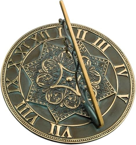ANTIQUEMEDIEVAL Gothic Sonnenuhr aus Messing für Garten, Wohnzimmer, Büro usw