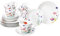 MamboCat Marie 18tlg Kaffeeservice I Porzellan-Geschirr mit Blumenwiese-Dekor für 6 Personen I Je 6x Tassen 190ml, Untertassen & Teller für Frühstück & Kaffee