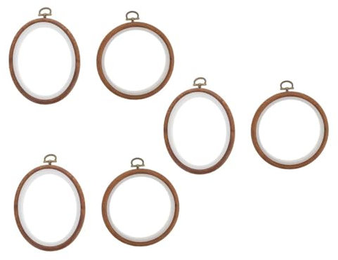 IWOWHERO 6stücke Holzimitat Stickrahmen Für Stickerei Stickkreise Nähzubehör Und Stickhilfsmittel Langlebig Und Praktisch Für Diy-projekte