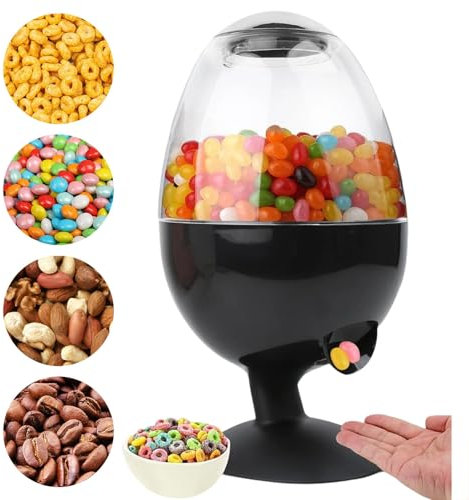 Automatic Candy Dispenser for Nuts, Coffee Beans Transparent Acrylic Material 3 Dispensing Options for Office Desk, Home, Party(Black)