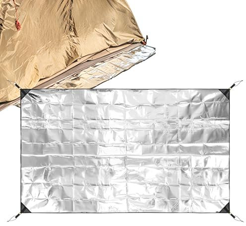 Camping Isomatte Schaummatten Schlafmatte, Doppelseitige wasserdichte Isoliermatte Isolierdecke Faltbare Zeltmatte Bodenmatte Thermomatte Matte aus Aluminiumfolie,Silber,140x200cm