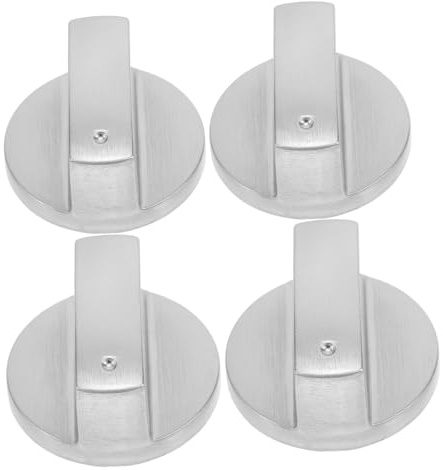 jojofuny Lot de 4 Boutons de Cuisinière en Alliage de Zinc Argenté, Remplacement pour Four et Réchaud, Commande Facile Cuisine et Restaurant