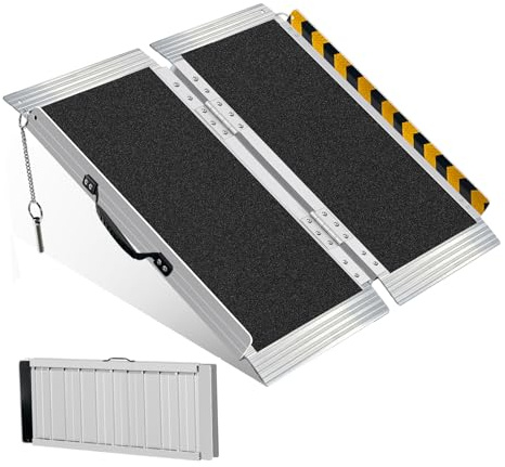Loezora 3FT Wheelchair Ramp for Home Steps & Porches (3-8 Inch Height) - Heavy-Duty Aluminum Ramp with Carry Handle, 800 lbs Capacity, Non-Slip Surface, Not Recommended for Low Door Thresholds