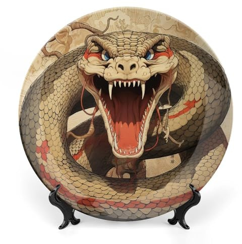HETVBNS Assiette décorative en porcelaine anglaise avec support de présentation - Décoration murale - 20,3 cm