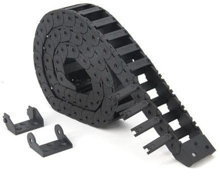 Wire Carrier R28 25x25mm Internal Size Plastic Wire Carrier for CNC Engraving Machine 3D Printer Cable Drag Chain with End Connectors Moving Protector(5 meters)