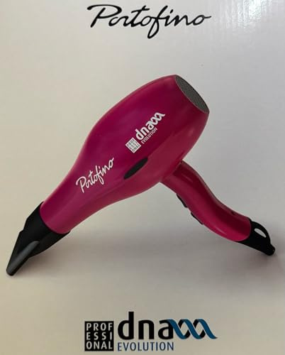 Portofino Asciugacapelli Professionale, Design Ergonomico, fucsia