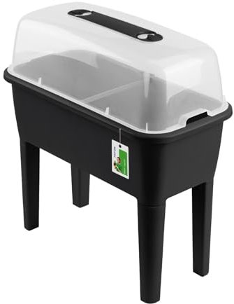 PAFEN Gewächshaus 52l für Balkon und Garten – 76 x 38 x 79cm - Mini Zimmergewächshaus mit Belüftung – Anzuchtkasten für Kräuter, Gemüse & Pflanzen, Anthrazit