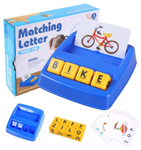 MOXYOY Educational Toys Matching Spelling Game Toys Children's Early Learning Toys for 4-6 Year Olds Helping Children with Word Recognition and Word Spelling Learning 3 4 5 6 Year Old Boys Girls Gifts