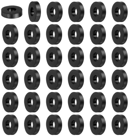 QUARKZMAN 36 Stück Gummi Unterlegscheiben Gummispacer Distanzhülsen 20mm Außendurchmesser 8,5mm Innendurchmesser 5mm Dicke Runde Gummibuchsen Dicke Gummischeiben für Haus Auto Zubehör