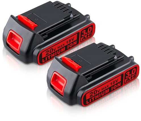 2 Pack 18V 3.0Ah LBXR20 Li-ion Replacement for Black and Decker 18V Battery Compatible with Black and Decker Battery LBXR20 LB20 LBX20 LBX4020 LB2X4020 LBXR20-OPE