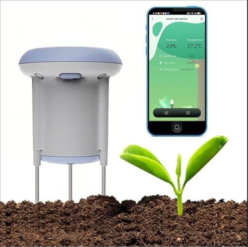 PHOVOLT Sensor inteligente de temperatura y humedad del suelo WiFi, detección de suelo de plantas, IP66 impermeable, alerta y control remoto de Tuya, adecuado para invernaderos, céspedes y patios