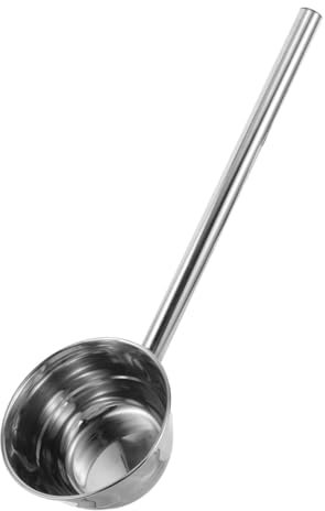 UKCOCO Metallschöpfkelle Aus Edelstahl Mit Langem Griff Wasserschöpfkelle Für Küche Und Haushalt Soßenschöpfkelle Zum Servieren Und Eindicken