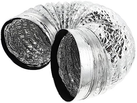 Tuyau D’extraction Flexible en Feuille D’aluminium Argenté 1pc