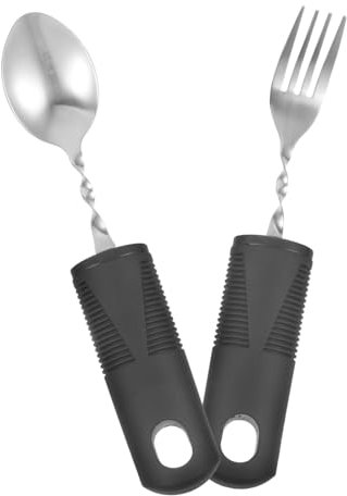 Healifty Couverts Anti-tremblements Pour Personnes Âgées Ou Handicapées De Vaisselle Avec Cuillère Et Fourchette Adaptées