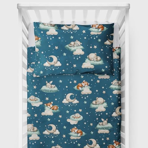 Baby Comfort 4 Piece Toddler Kids Cot Bed Set 120x90 cm Duvet Pillow Duvet Cover Pillowcase (Sleepers)