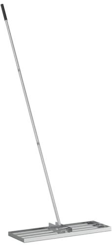 vidaXL Rastrillo de Jardín Plateado 75 x 25 x 200 cm Acero Inoxidable, Rastrillo para el jardín y terraza, Hojas, Acolchado, Resistente, Ligero, Herramienta de jardinería, Mantenimiento al Aire Libre