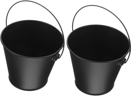 Didiseaon 2 Piezas Cubos de Grasa Metálicos para Barbacoa Resistentes al Calor de Unidades Cubo Recoge Grasa para Parrilla al Aire Diseño Duradero y Multifuncional para Uso Barbacoas