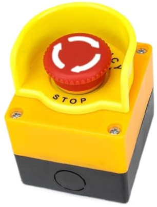 perfeclan Interruptor de botón pulsador de parada de emergencia, interruptor de botón pulsador resistente a intemperie, C
