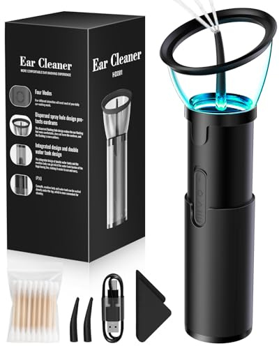 Ear Wax Removal, Safe and Rechargeable Ear Cleaner with 4 Modes, Electric Ear Cleaning Kit with USB, IPX6, Water Resistant Earwax Removal Tool Gifts