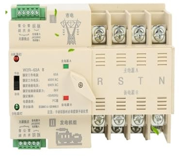 Interruttore di commutazione automatico elettrico compatto a doppia alimentazione con montaggio su guida 4P 32A 40A 50A 63A 100A(25A)