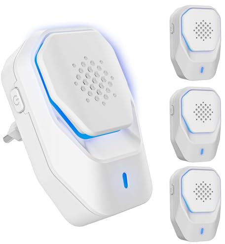 Repelente ultrasónicode Plagas, Repelente ultrasónico de Mosquitos y Control electrónico, Anti Ratones, Moscas, cucarachas, arañas, Hormigas, inofensivo para Mascotas y Humanos - (4 Pack)