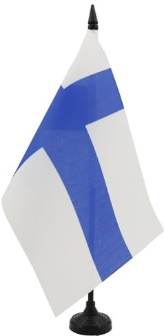 AZ FLAG Bordsflagga Finland 21x14 cm Finsk 100D Polyester Plastfot