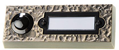 Huber Bouton de Sonnette en Métal Avec Plaque Signalétique - en Laiton Chromé - Bouton-Poussoir