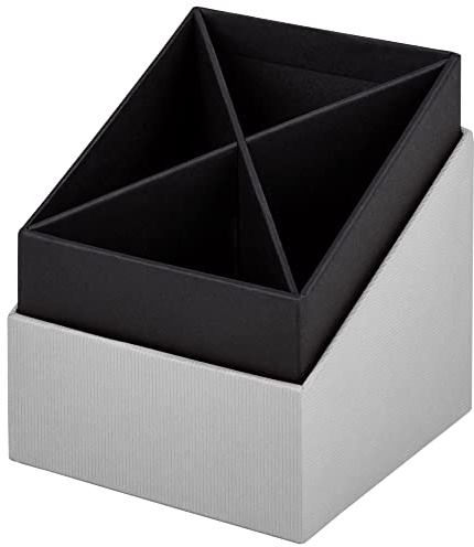 Rössler 1331452170 - S.O.H.O. Stifteköcher, 86 x 86 x 100 mm, Stone, 1 Stück | Stiftehalter für Schreibtisch und Büro, zur Aufbewahrung von Stiften, Markern und Schreibzubehör