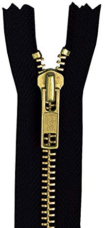 YKK Jeans Metall-Reißverschluss gold nicht teilbar 5 mm 16 cm 580, schwarz