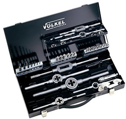 Völkel, 49107, Coffret de Tarauds Main- et Filières, dimensions selon DIN , HSS-G, 3-12