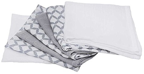 Motherhood Baby Waschtücher aus Baumwoll-Musselin, Baby Waschlappen - (7 Stück), 30x30 cm, Öko-Tex Standard 100, Grau Classics 2017