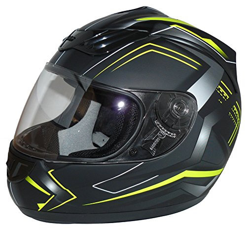 protectWEAR Motorradhelm H510 Arrow schwarz matt/neon gelb - L