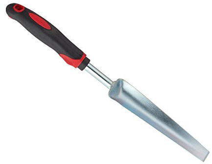 Relaxdays Unkrautstecher, Pflanzenstecher zur effektiven Unkrautentfernung, ergonomischer Griff, L: 37,5 cm, schwarz-rot