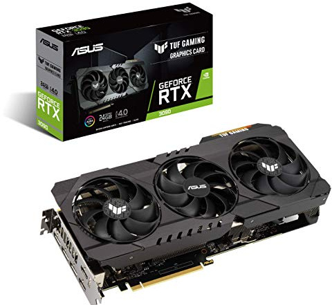 ASUS TUF Gaming NVIDIA GeForce RTX 3090 Graphics Card (PCIe 4.0, 24GB GDDR6X, HDMI 2.1, DisplayPort 1.4a, Dual Ball Fan Bearings, Military-Grade Certification, GPU Tweak II)