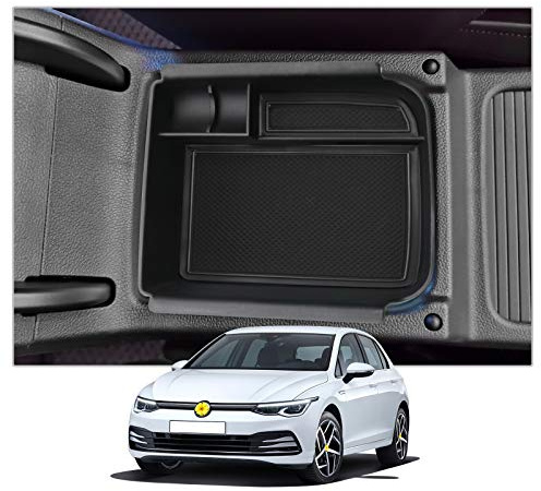 CDEFG Kompatibel mit VW Golf 8 8.5 MK8 GTI GTE GTD R Variant 2020-2024 2025 Mittelkonsole Aufbewahrungsbox Armlehne Handschuhfach Aufbewahrung Auto Center Console Organizer Tray Zubehör