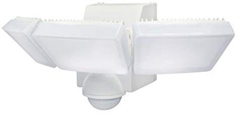 White IQ Triple Spot PIR Battery Operated Security Light - Outdoor Security Wall Light - Exterior Battery Operated PIR Motion Sensor - 1200 Lumen LED Triple Spot (Single), LB1912-WH