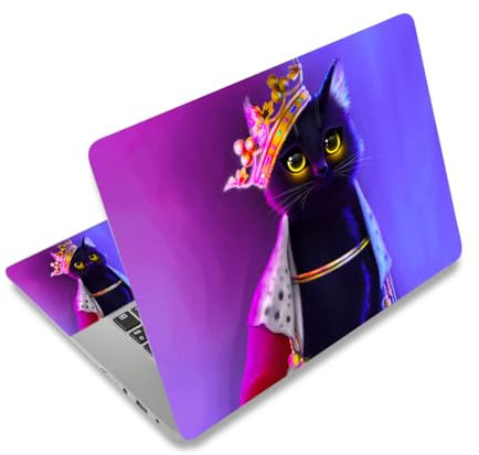 Laptop Skin Sticker Decal,12 13 13.3 14 15 15.4 15.6 inch Laptop Vinyl Skin Sticker Cover Art Protector Notebook PC (2 Wrist Pad Skins Included), Decorative Waterproof Removable,Cat Princess